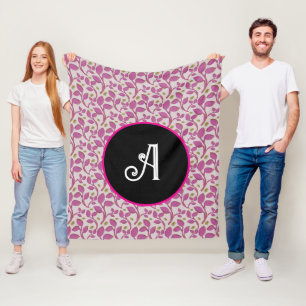 Couverture Polaire Motif floral personnalisé de vigne rose 