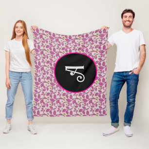 Couverture Polaire Motif floral personnalisé de vigne rose 