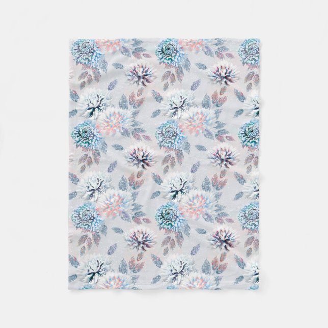 Couverture Polaire Motif floral rétro élégant.  (Devant)