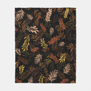 Couverture Polaire Motif floral sans couture avec feuilles. Patte tra