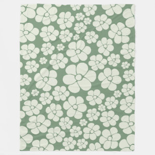 Couverture Polaire Motif floral - Vert