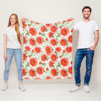 Couverture Polaire Motif floral Zinnia Fleurs