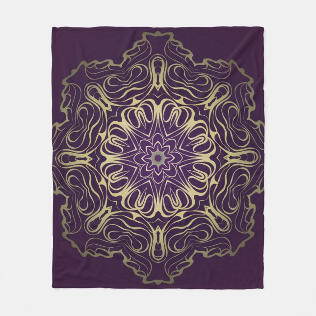 Couverture Polaire Motif Flower Round. Illustration. Valentine, B (Devant)
