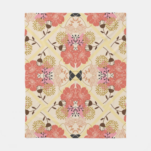 Couverture Polaire Motif fluide floral (Devant)