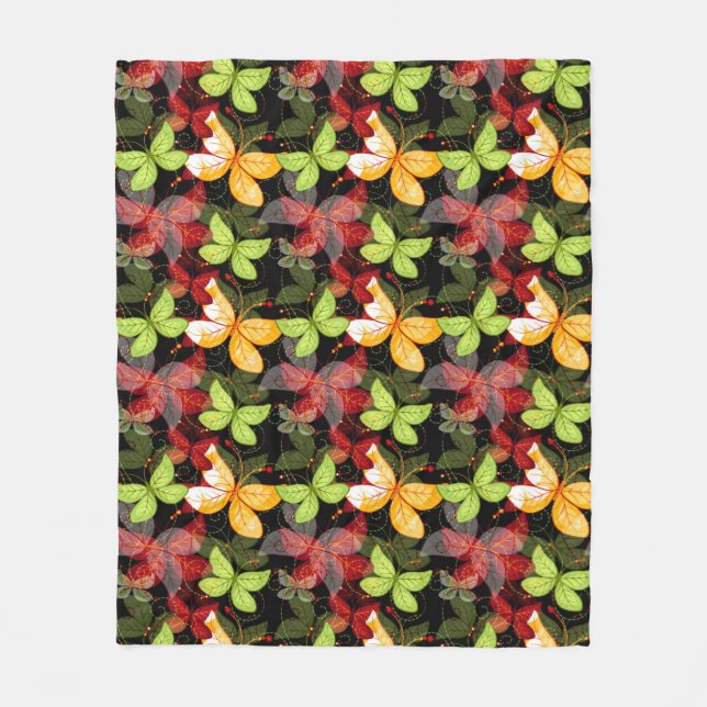 Couverture Polaire Motif foncé d'automne (Devant)