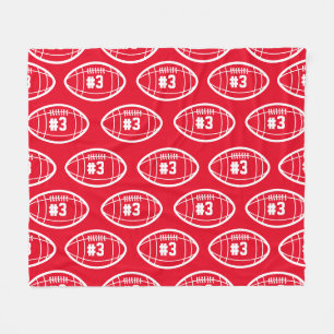 Couverture Polaire Motif FootBall rouge et blanc personnalisé