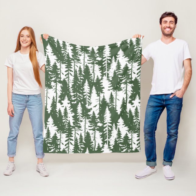 Couverture Polaire Motif forestier (En situation)