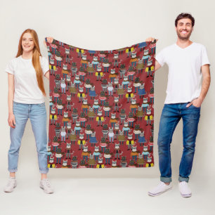 Couverture Polaire Motif frais de chat de hippie