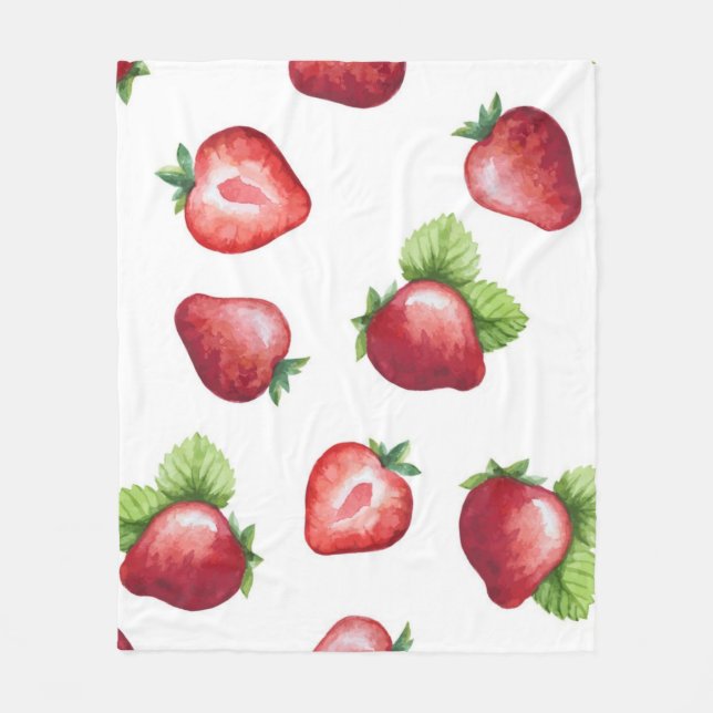 Couverture Polaire Motif fraise (Devant)