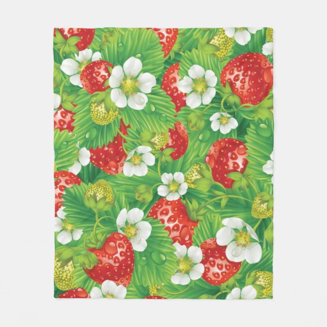 Couverture Polaire Motif fraise (Devant)
