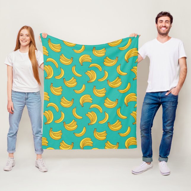 Couverture Polaire Motif Fruit Banana (En situation)