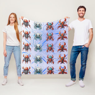 Couverture Polaire Motif futuriste de homard Cyborg