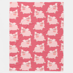 Couverture Polaire Motif gai mignon de porcs de bande dessinée