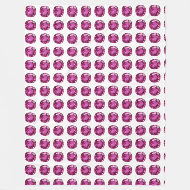 Couverture Polaire Motif Gem rose (Devant)