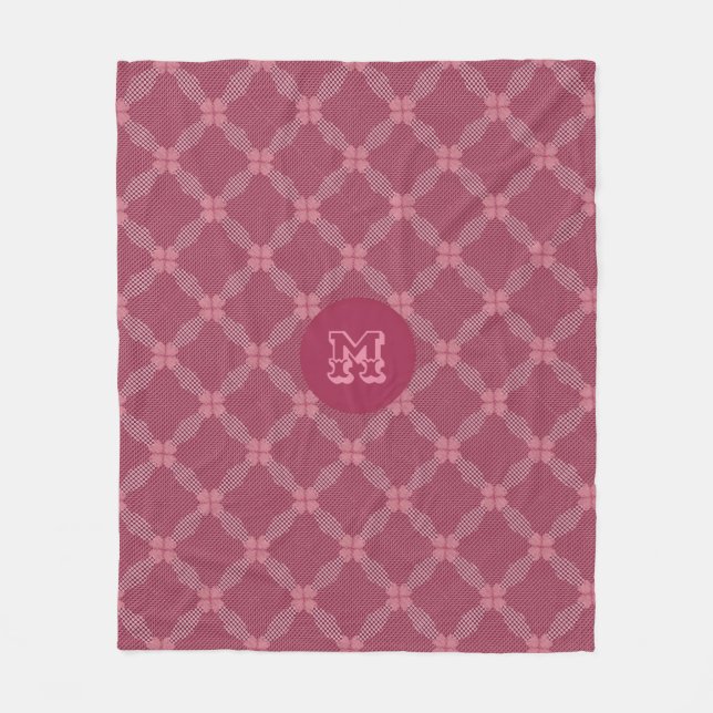 Couverture Polaire Motif géométrique à cercle pointillé rustique (Devant)