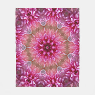 Couverture Polaire Motif géométrique à fleurs rose Mandala-67545