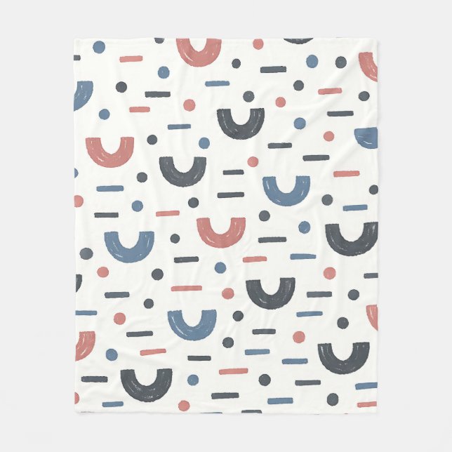 Couverture Polaire Motif géométrique abstrait boho (Devant)