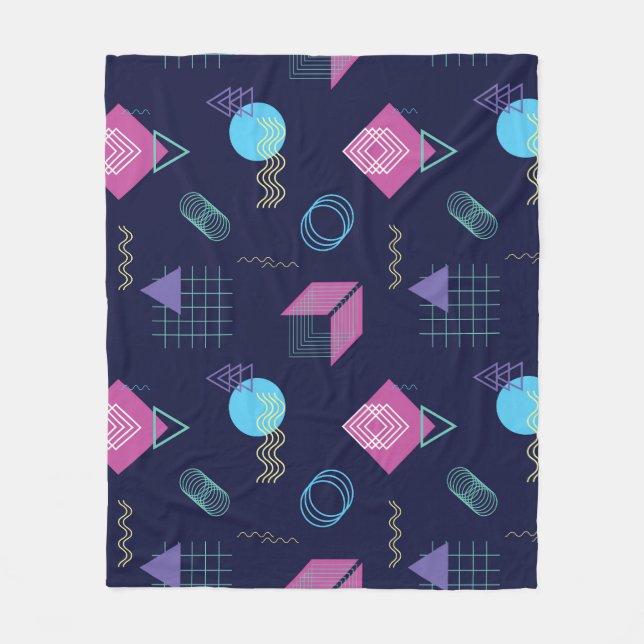 Couverture Polaire motif géométrique Abstrait, formes de trait. (Devant)