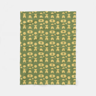 Couverture Polaire Motif géométrique abstrait vert olive rétro