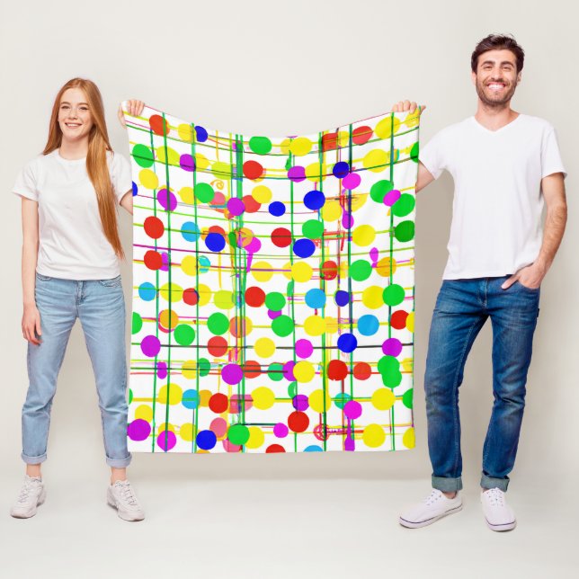 Couverture Polaire Motif géométrique aléatoire (En situation)