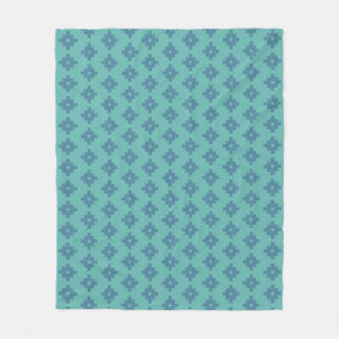 Couverture Polaire Motif géométrique andin élégant sur sarcelle
