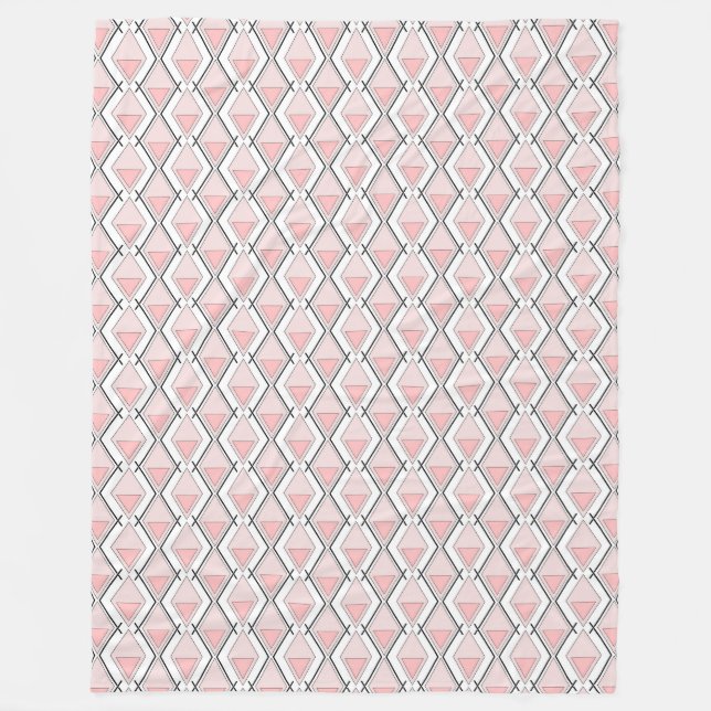 Couverture Polaire Motif géométrique beige rose (Devant)