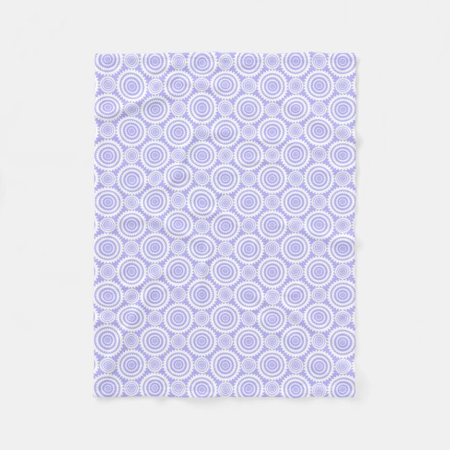 Couverture Polaire Motif géométrique bleu pastel lavande (Devant)