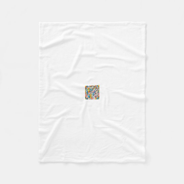 Couverture Polaire Motif géométrique coloré (Devant)