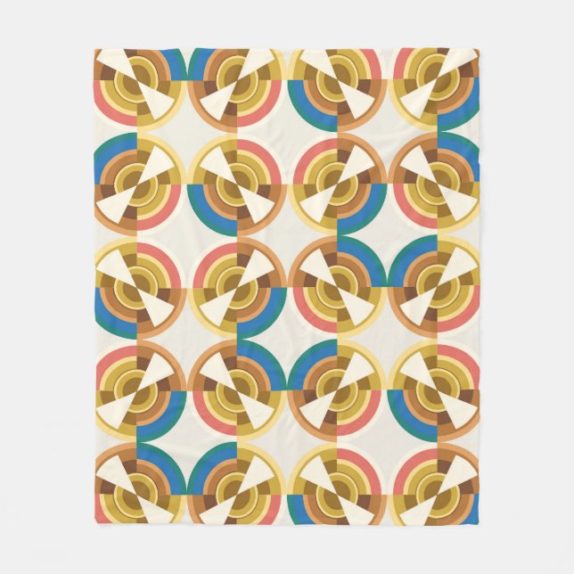 Couverture Polaire Motif Géométrique Coloré  (Devant)