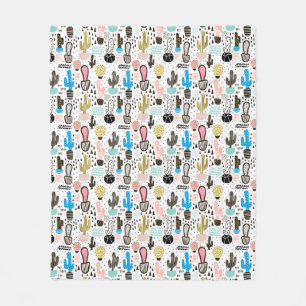 Couverture Polaire Motif géométrique de cactus moderne