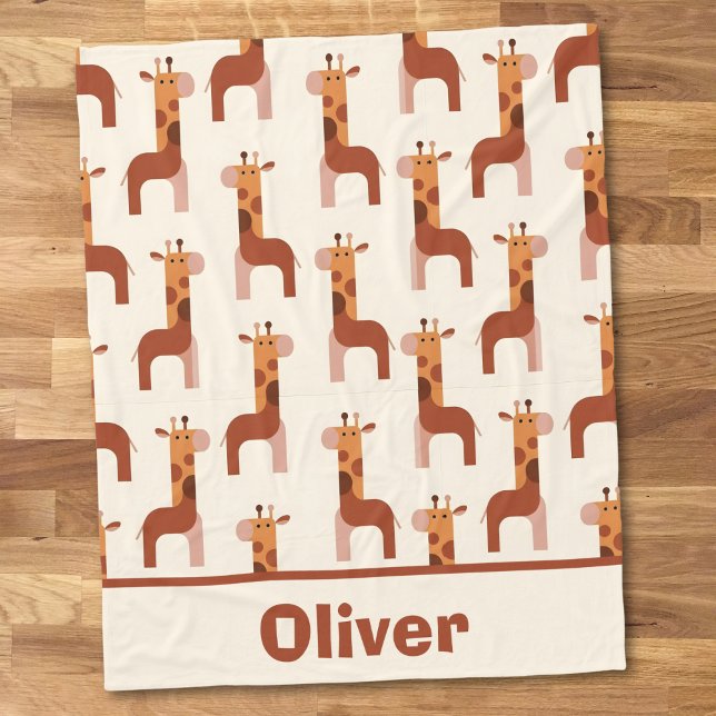Couverture Polaire Motif géométrique de girafe mignon (Créateur téléchargé)