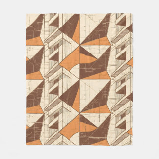 Couverture Polaire Motif géométrique en arche rétro des années 1970 e
