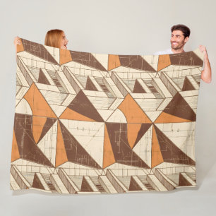 Couverture Polaire Motif géométrique en arche rétro des années 1970 e