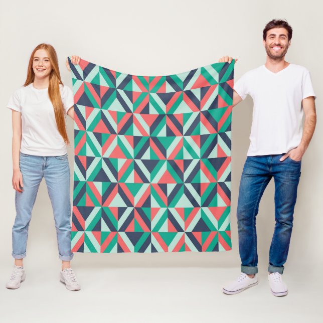 Couverture Polaire Motif géométrique moderne de la moitié du siècle (En situation)