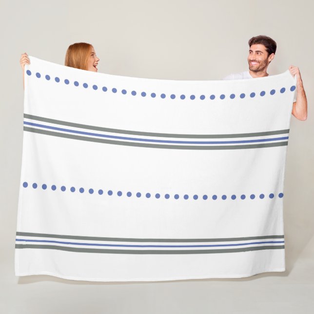 Couverture Polaire Motif géométrique moderne de lignes et de points (En situation)