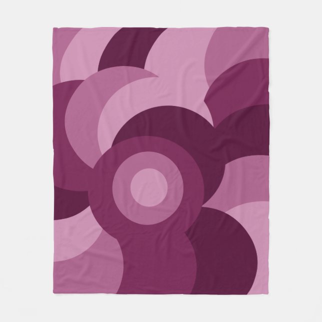 Couverture Polaire motif géométrique moderne rose violet (Devant)