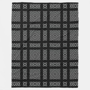 Couverture Polaire Motif géométrique noir et blanc Ama