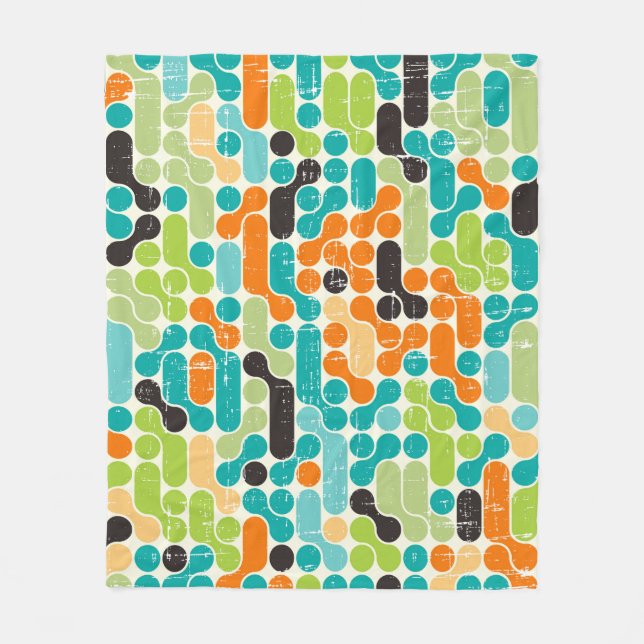 Couverture Polaire Motif géométrique rétro abstrait (Devant)
