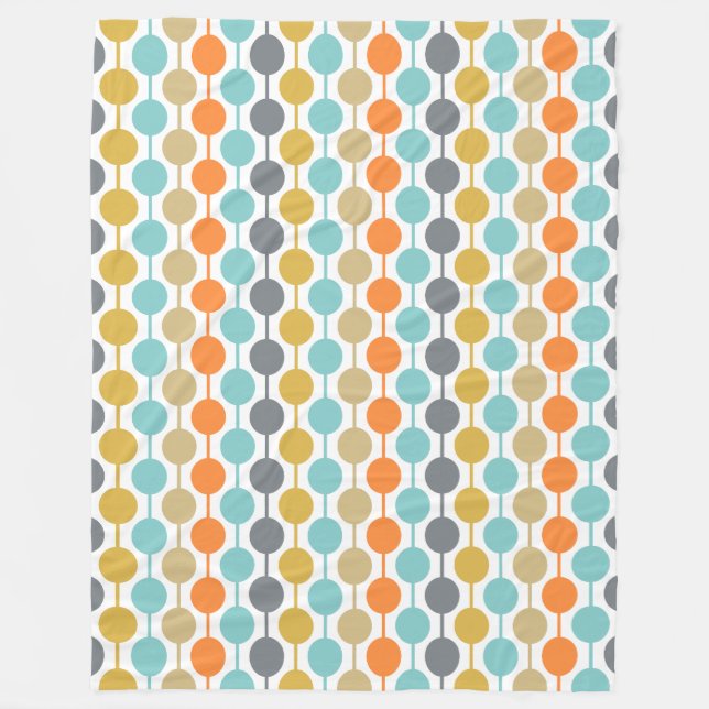 Couverture Polaire Motif géométrique rétro de cercles de style modern (Devant)