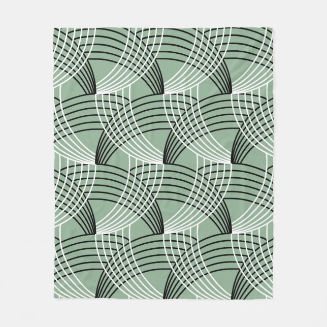 Couverture Polaire Motif géométrique sans couture avec lignes ondulée (Devant)