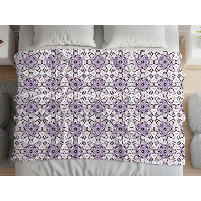 Couverture Polaire Motif géométrique violet et noir  (Créateur téléchargé)