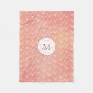 Couverture Polaire Motif Girly mignon de cerfs communs décoré d'un