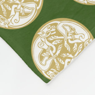 Couverture Polaire Motif Gold Celtic Dog Trio