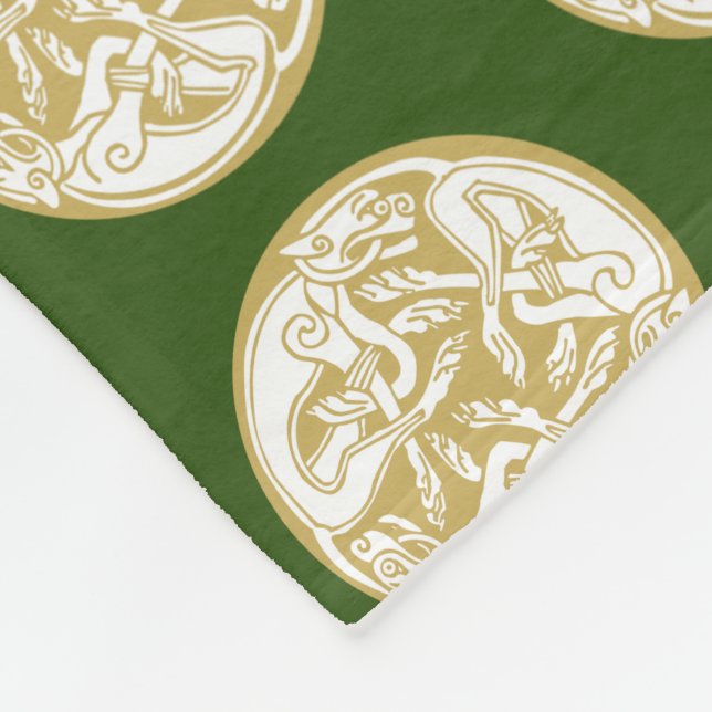 Couverture Polaire Motif Gold Celtic Dog Trio (Coin)