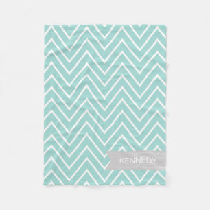 Couverture Polaire Motif gris de Chevron de nom de vert fait sur