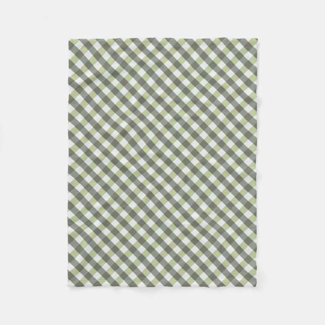Couverture Polaire Motif gris vert tissé en diagonale (Devant)