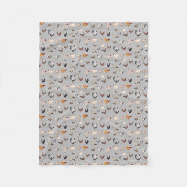 Couverture Polaire motif heureux du poulet (Devant)