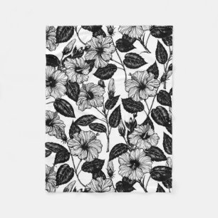 Couverture Polaire Motif Hibiscus