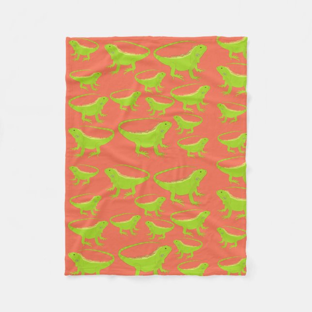 Couverture Polaire Motif Iguana Lizard (Devant)
