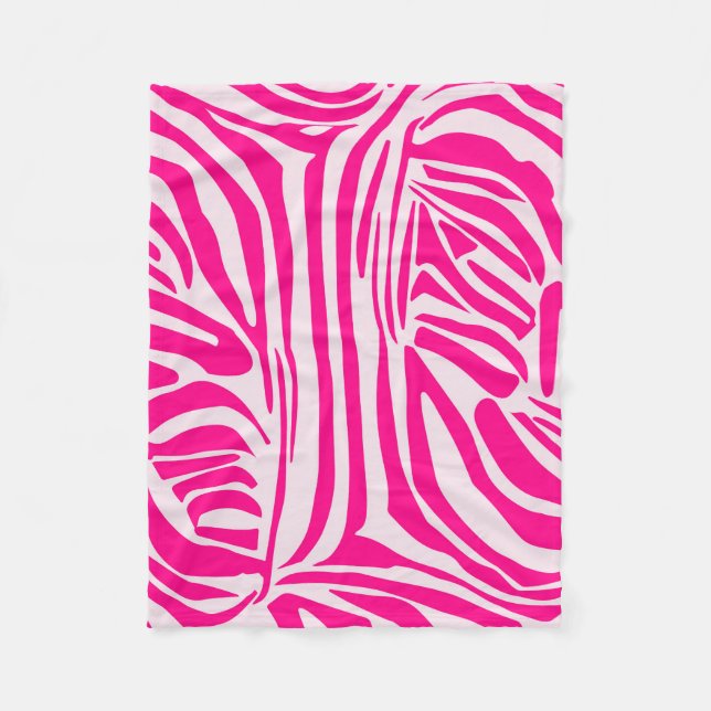 Couverture Polaire Motif imprimé zèbre rose (Devant)